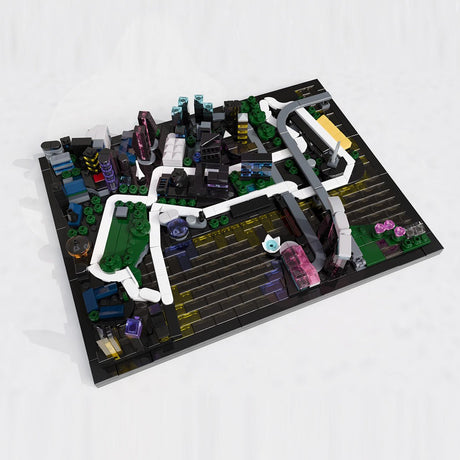 Singapore Marina Bay Circuit Nighttime Street Track Model Buildind Blocks - LesDiy - Building Blocks
