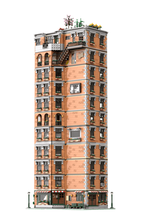 SitComplex Full 11-Story Apartment Building Blocks-LesDiy-MOC-