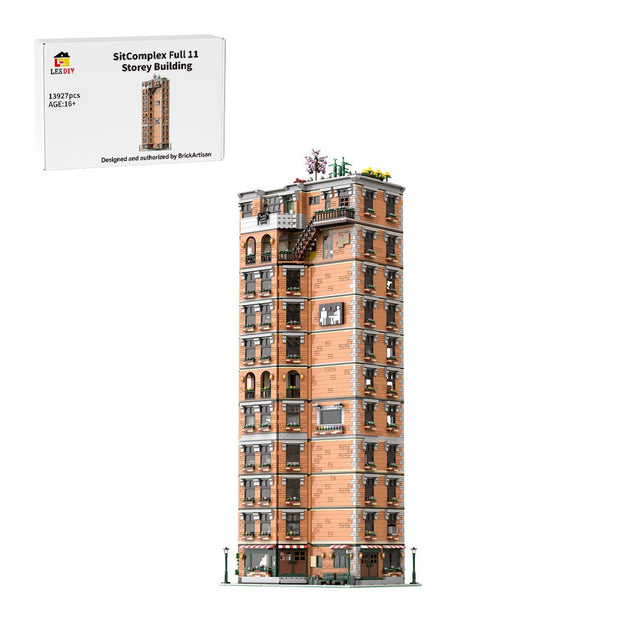 SitComplex Full 11-Story Apartment Building Blocks-LesDiy-MOC-