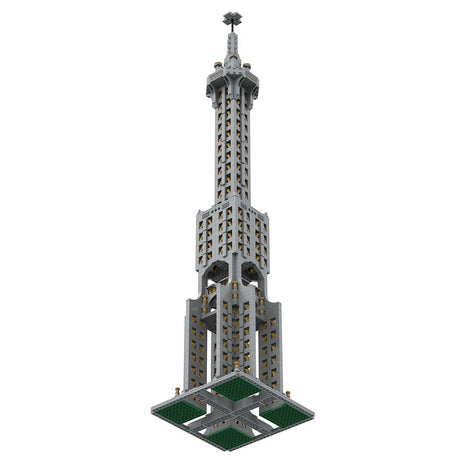 Square Base Pointed Top Tower Street Scene Building Blocks Set - LesDiy - 