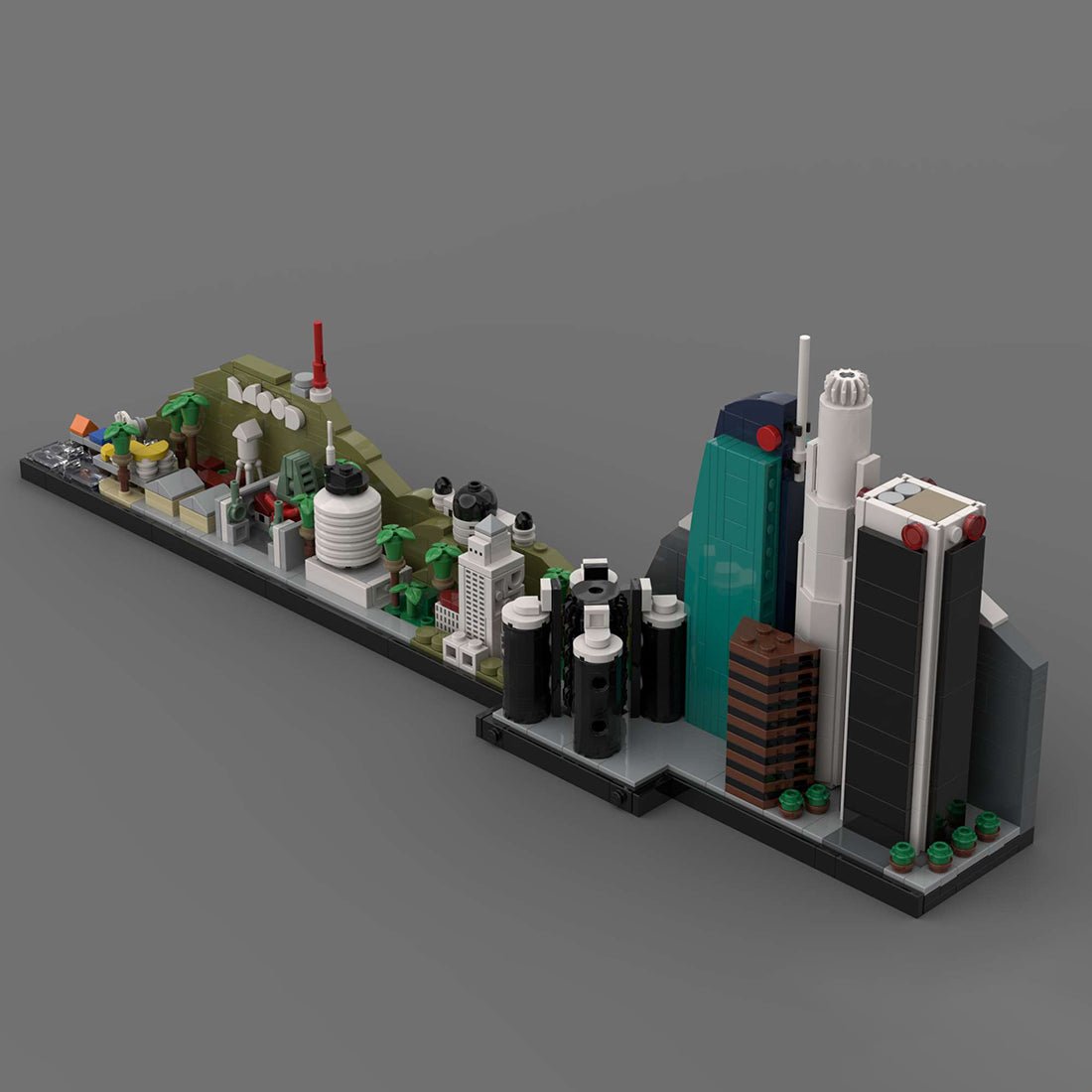 Street Scene MOC Los Angeles City Skyline Building Blocks - LesDiy - Building Blocks