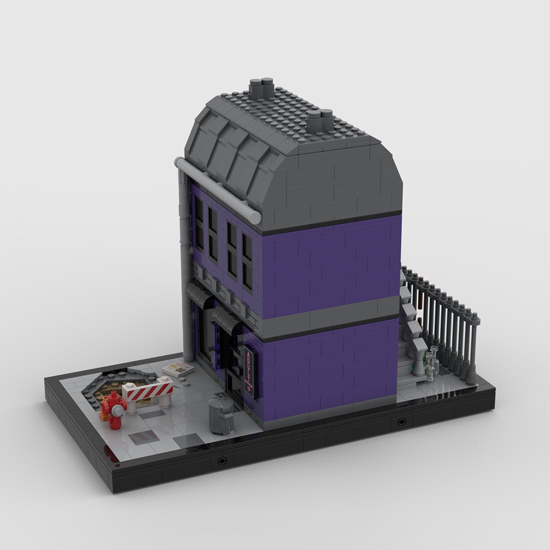 Street View Night Shop Scene Modular Building Blocks - LesDiy - 