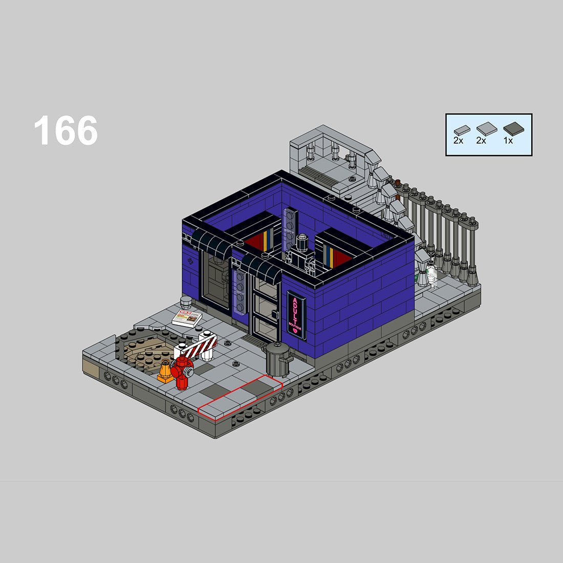 Street View Night Shop Scene Modular Building Blocks - LesDiy - 