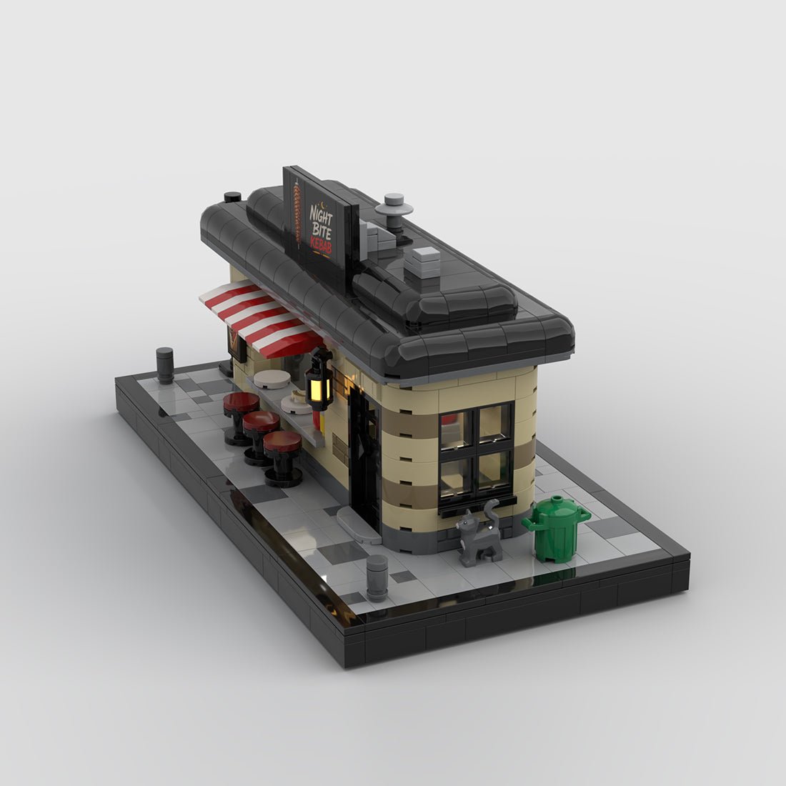 Street View Nightlife Series Night Bite Modular Building Blocks-LesDiy - 