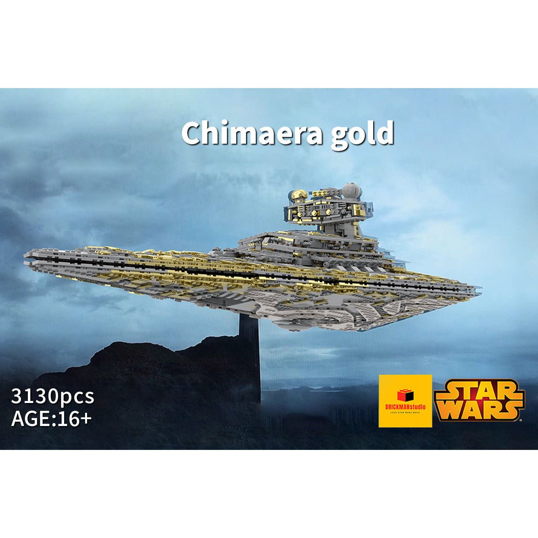 SW Thrawn's Chimaera Imperial 1 class Destroyer Golden Building Blocks - LesDiy - 