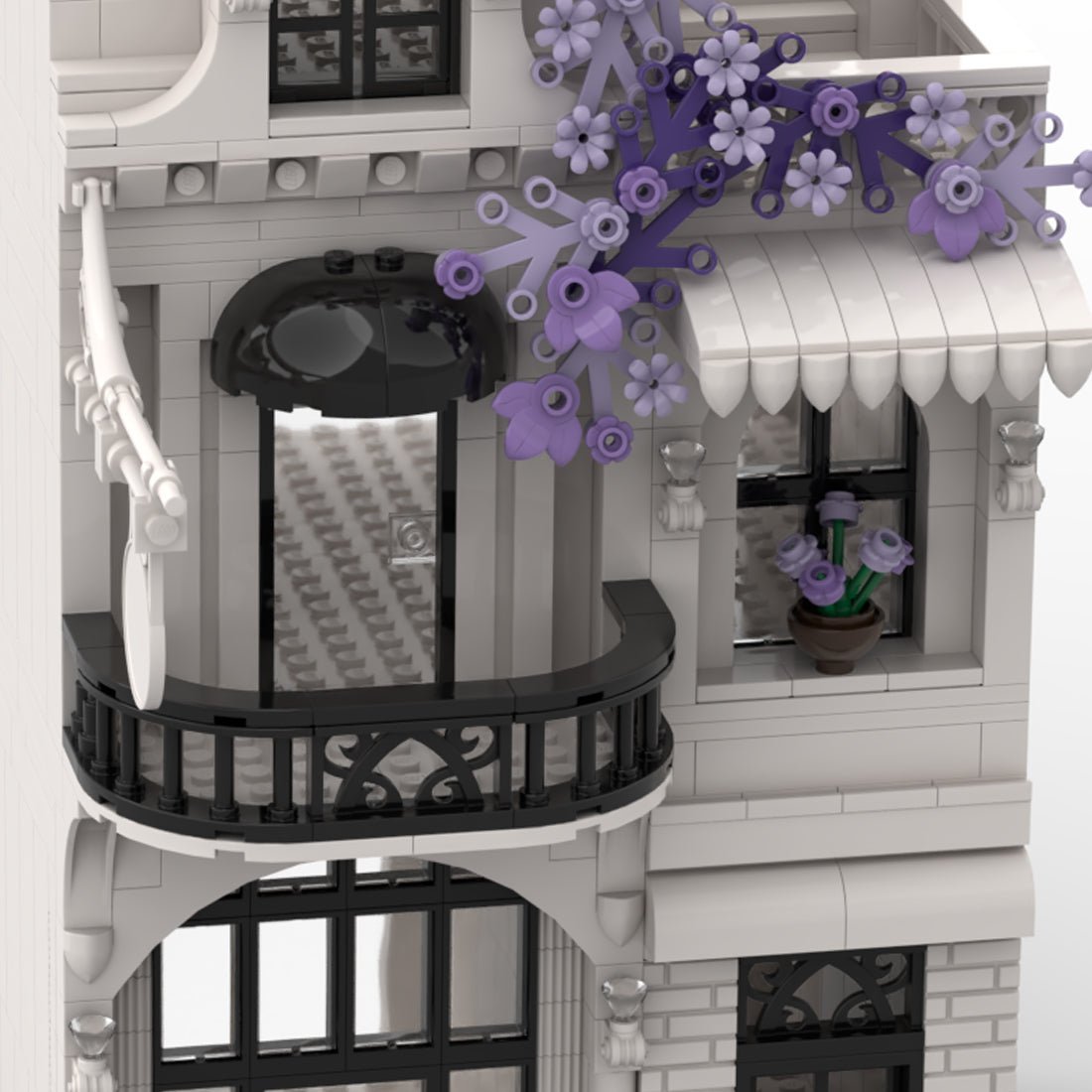 Technic Architecture Flower White European Street for Lego - LesDiy - 