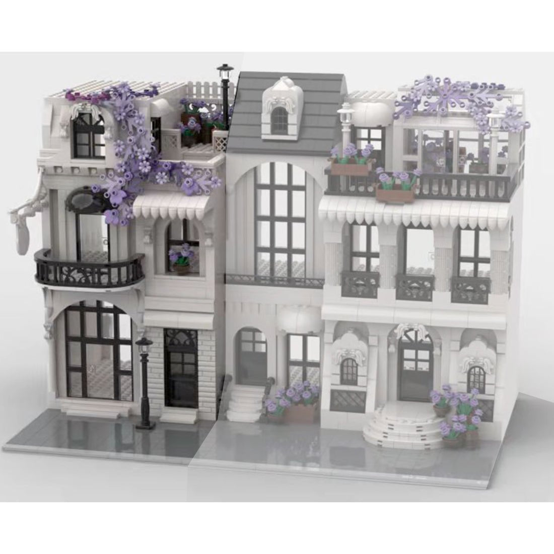 Technic Architecture Flower White European Street for Lego - LesDiy - 