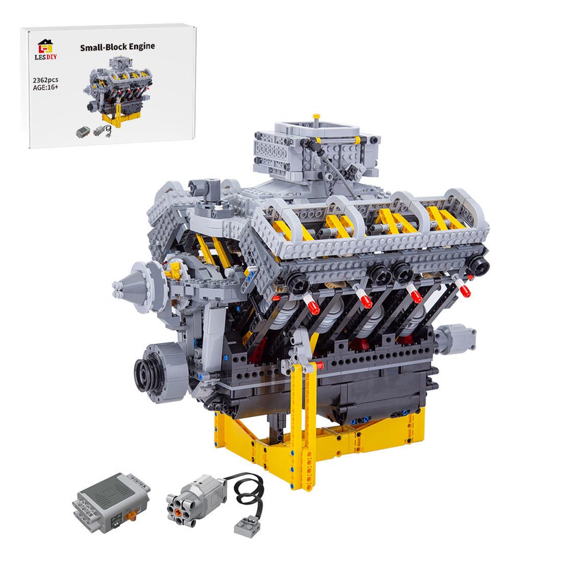 V8 Dual - valve Aspirated Engine Building Blocks - LesDiy - building blocks