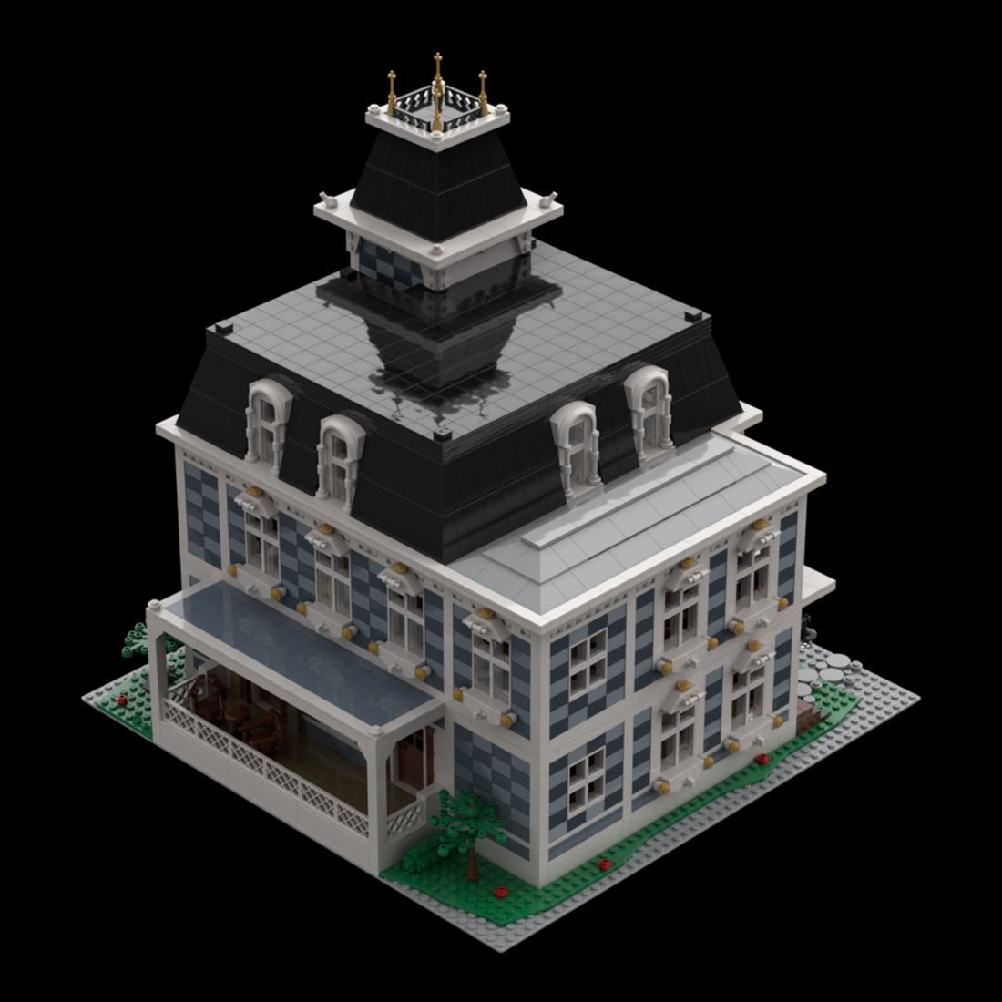 Victorian French Estate European Villa Building Blocks-LesDiy - 