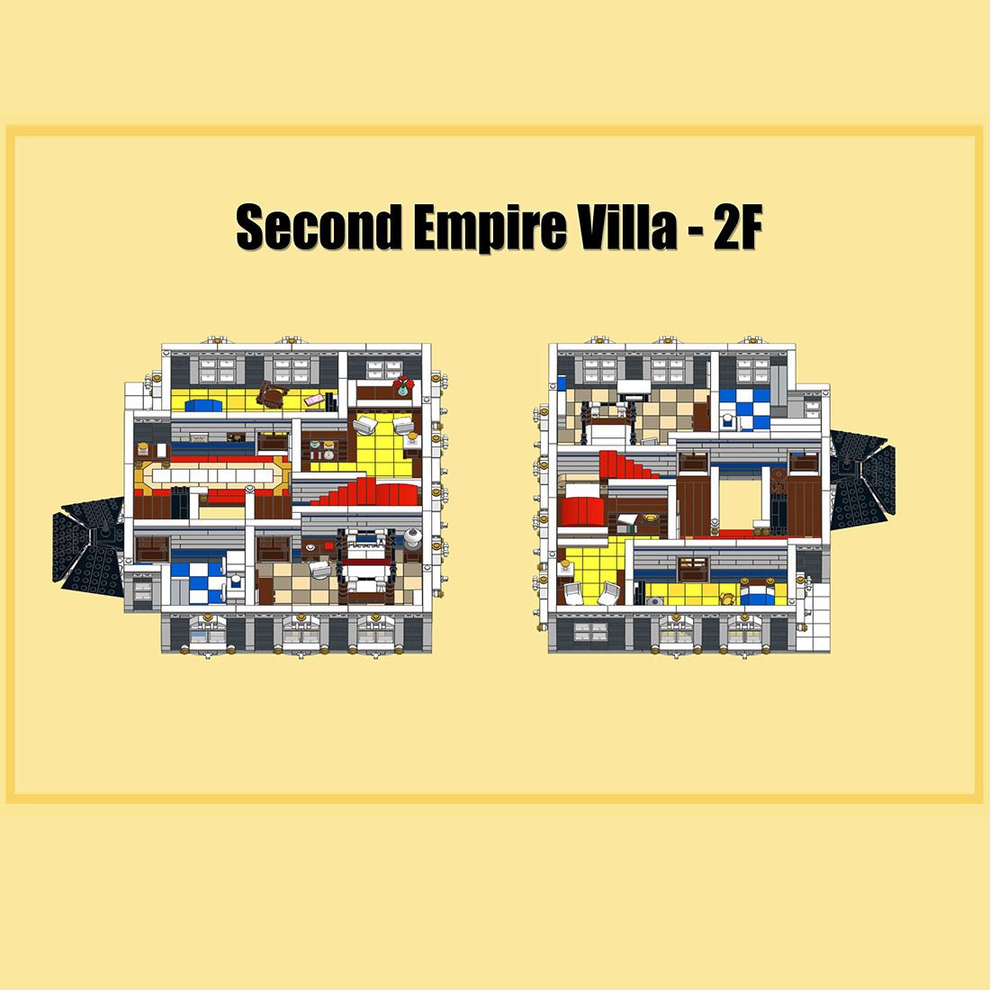 Victorian French Estate European Villa Building Blocks-LesDiy - 