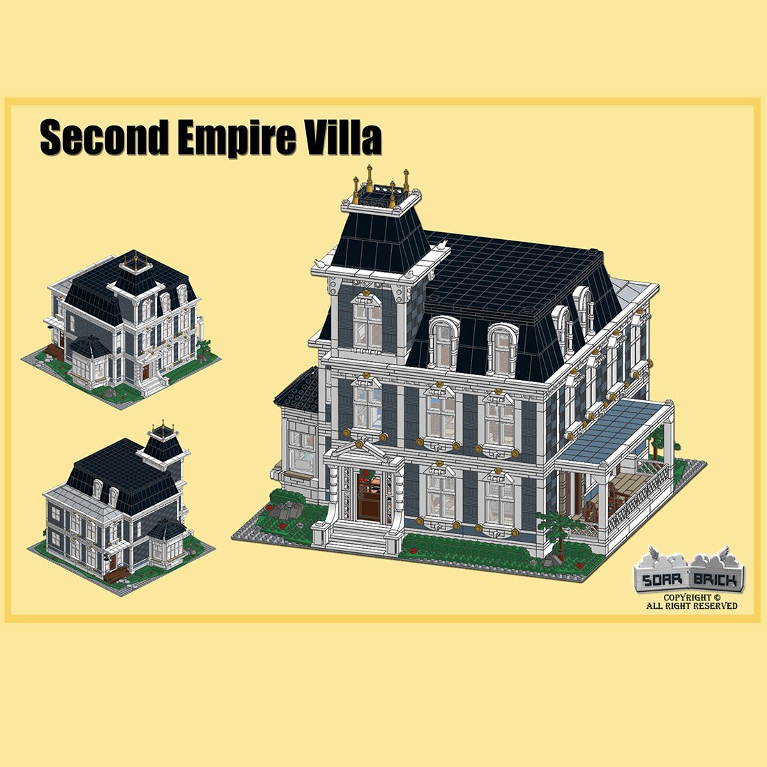 Victorian French Estate European Villa Building Blocks-LesDiy - 