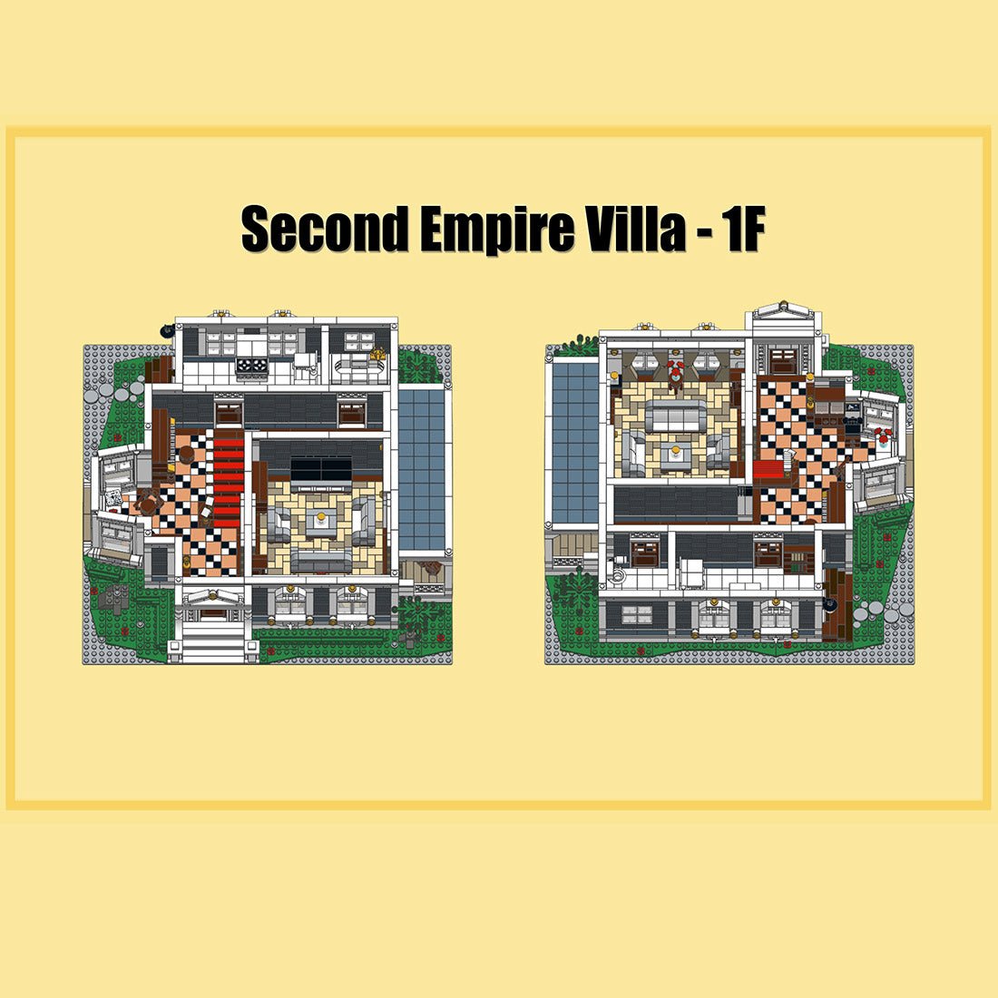 Victorian French Estate European Villa Building Blocks-LesDiy - 