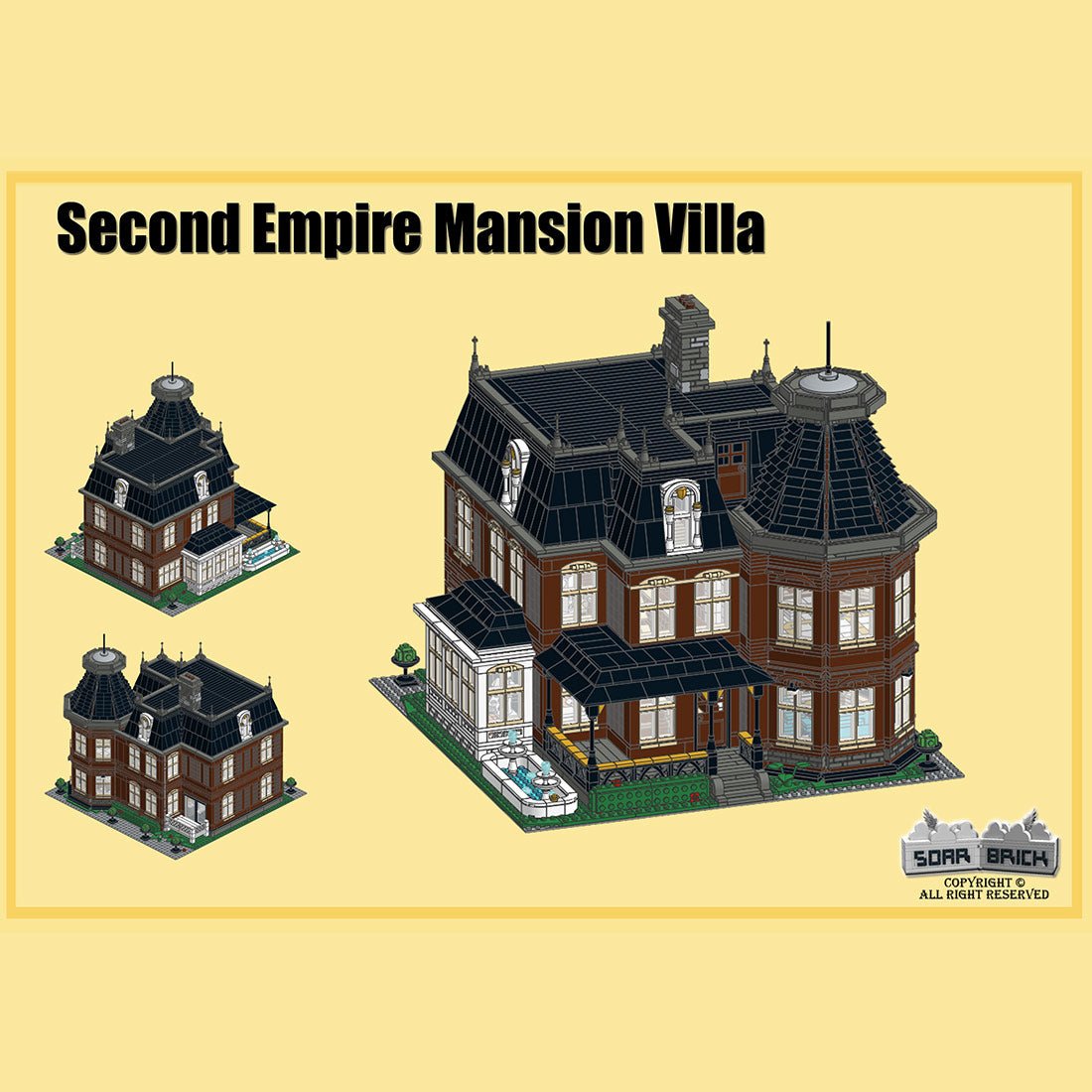 Victorian Manor House Historic European Mansion Building Blocks-LesDiy - 