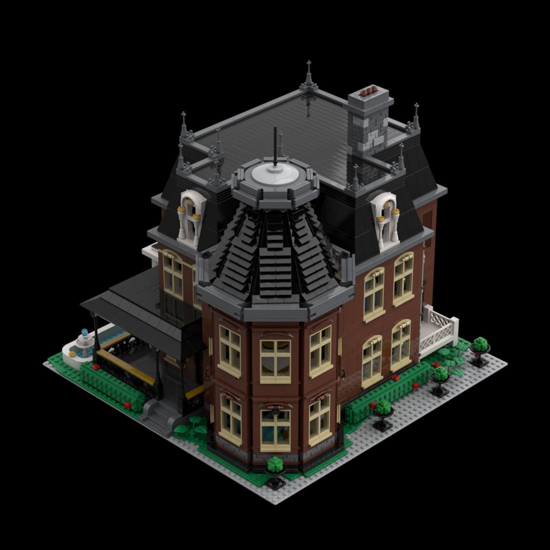 Victorian Manor House Historic European Mansion Building Blocks-LesDiy - 