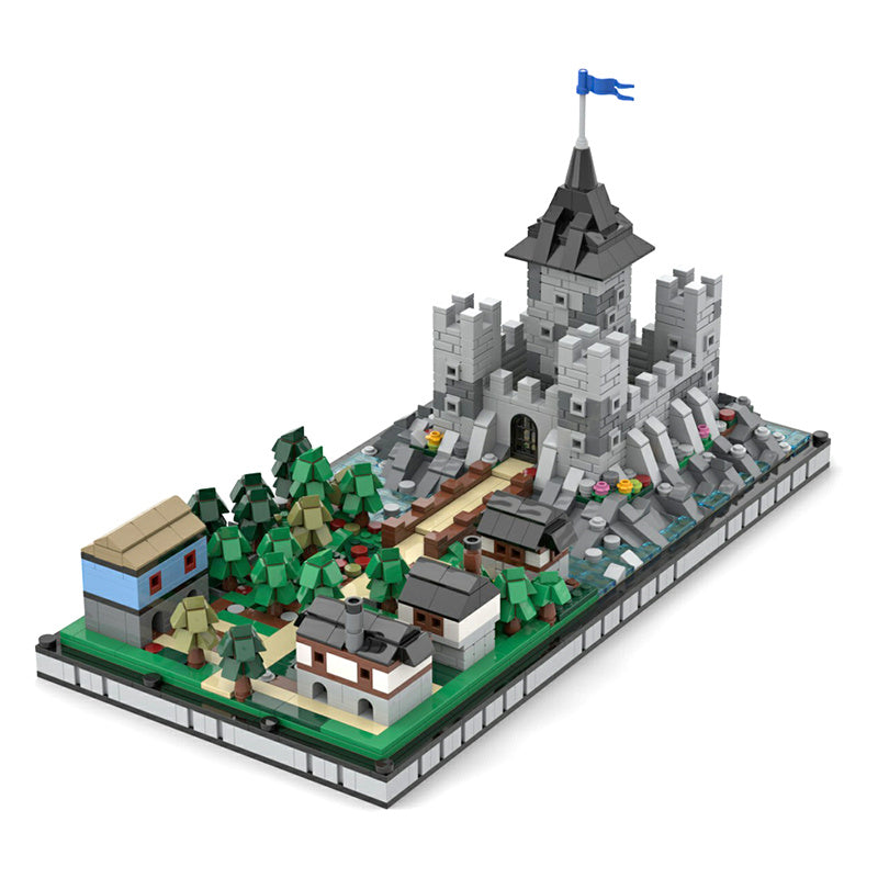MOC Microscale Castle Village Diorama