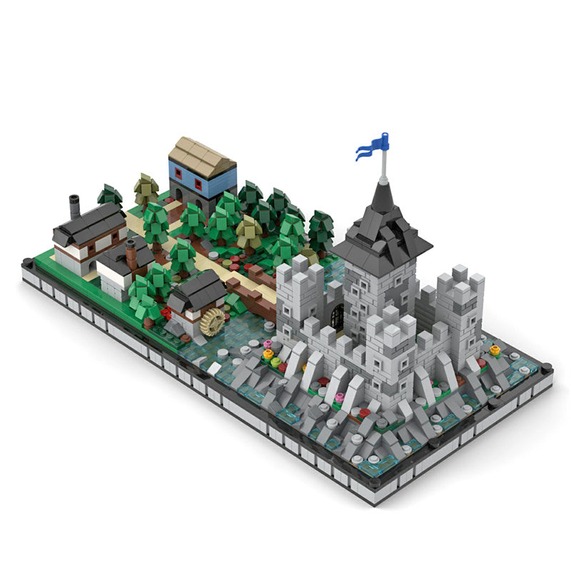 MOC Microscale Castle Village Diorama