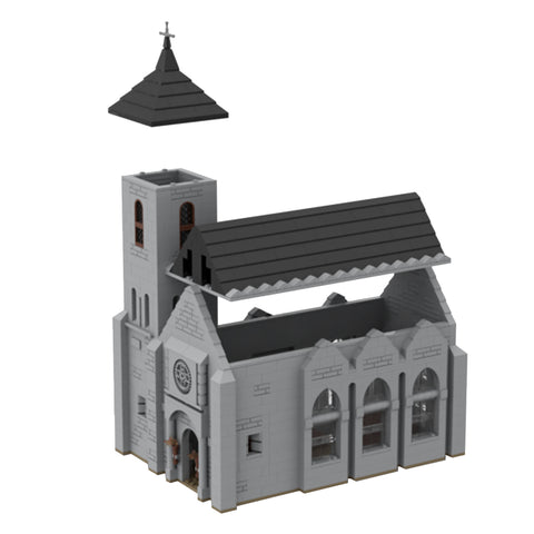 MOC-124030 Modell einer mittelalterlichen Glockenturmkirche