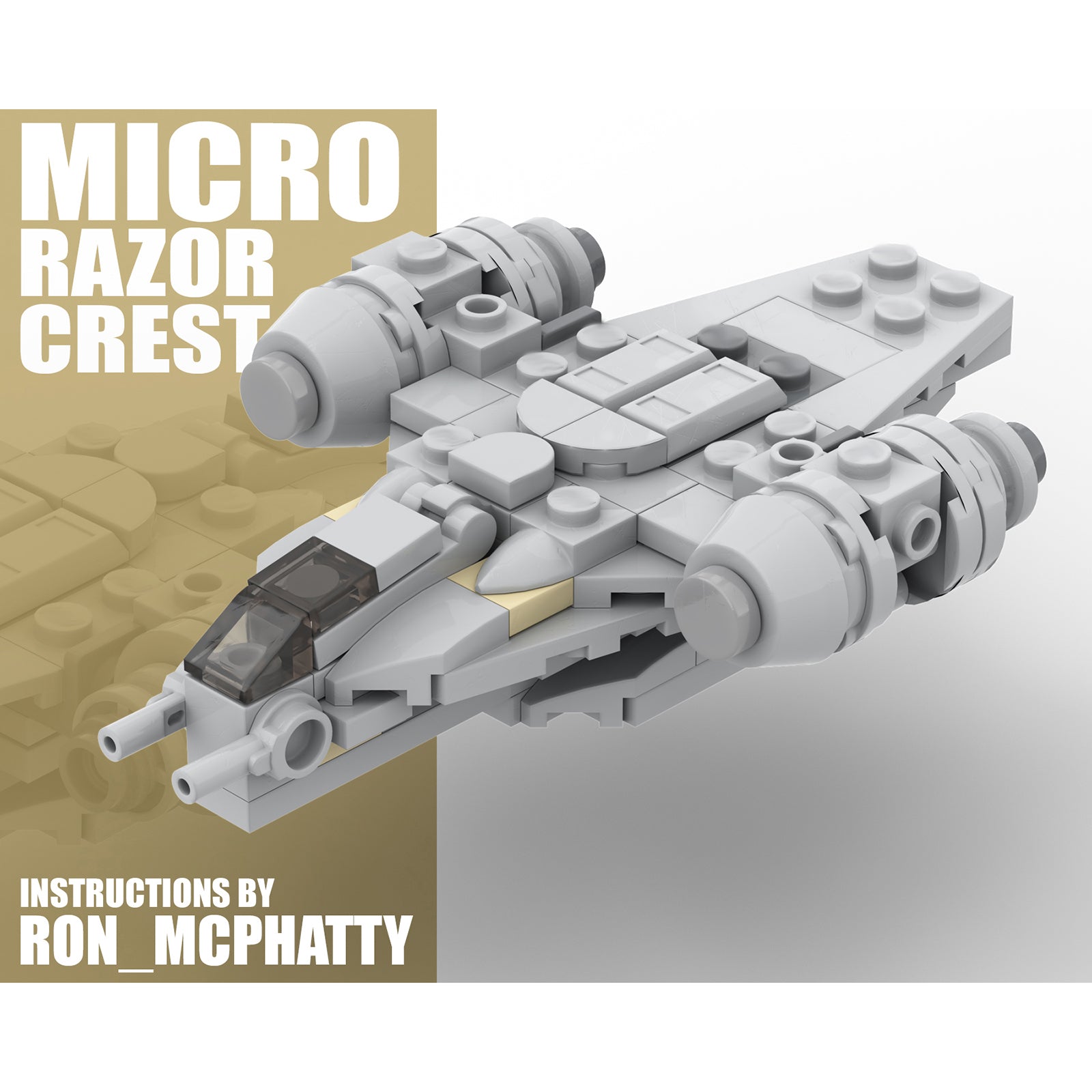MOC-38715 Micro Razor Crest Spaceship Model