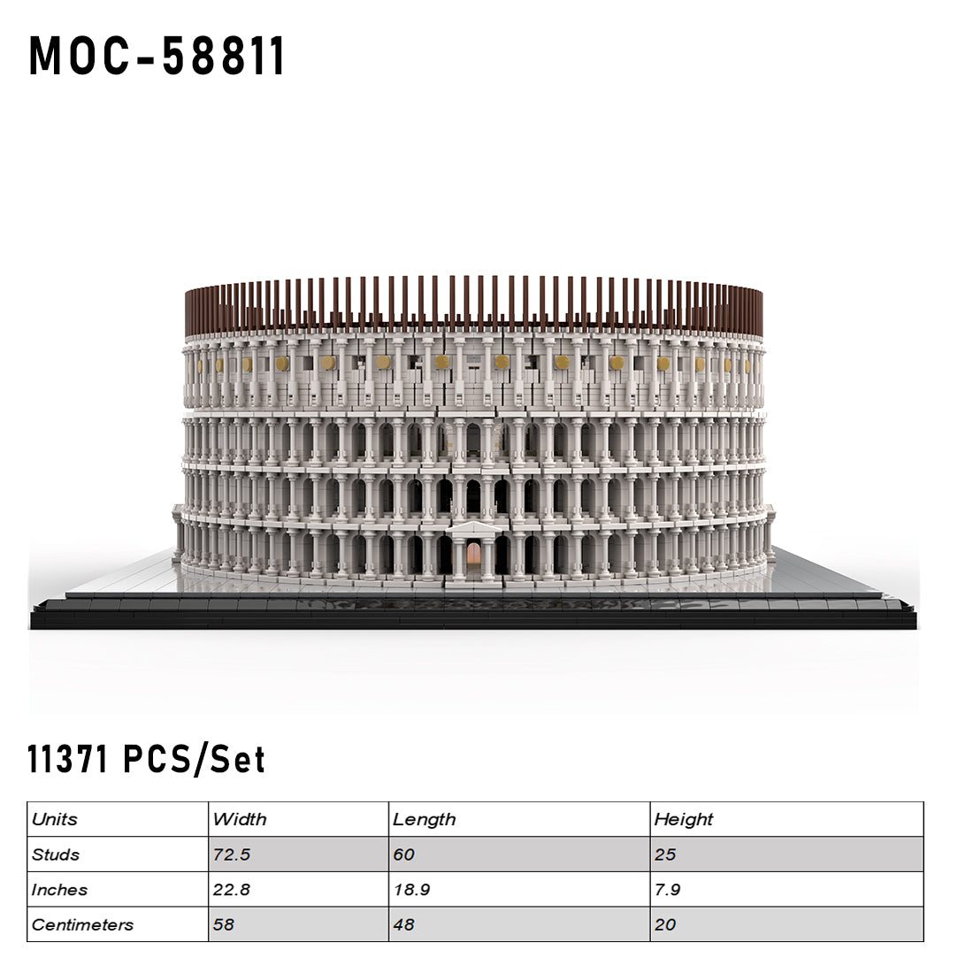 MOC-58811 Die echten Kolosseum-Bausteine