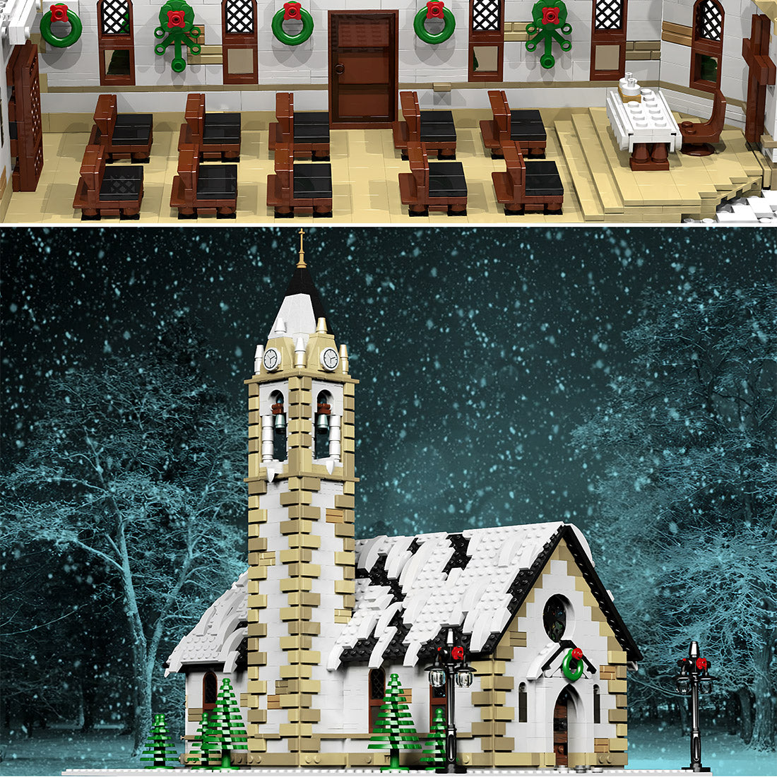 MOC-6195 Winter Village Church Model