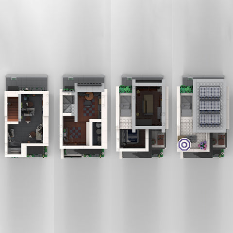 MOC-74302 Modernist Townhouse Building Blocks
